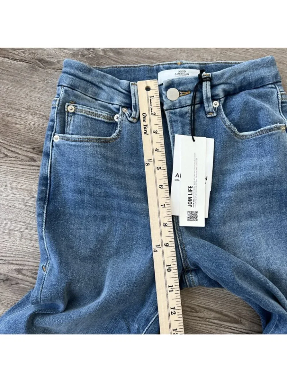 Good‎ American x Zara Classic Bootcut Jeans Womens 2 Leg Slit Full Length New
